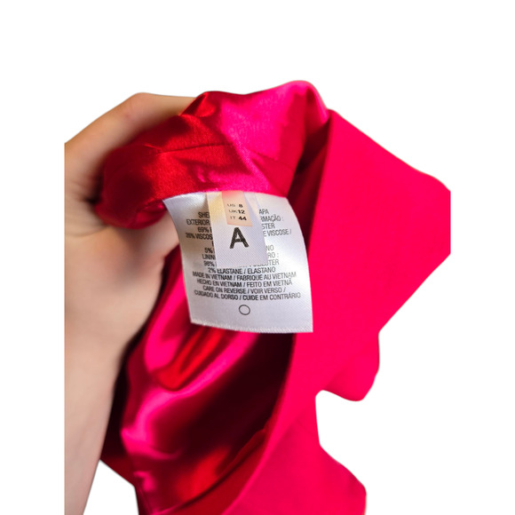 Tahari hot pink bodycon cap sleeve dress, size 8 - Picture 5 of 5